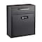 Adiroffice Medium Steel Drop Box Wall-Mount Mailbox with  Dual Key and Combination Lock, Black ADI631-05-BLK-KC-MK - alternate 1